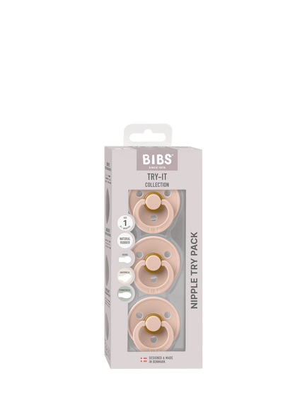 BIBS Try-It Soothers Collection, Pack of 3, Size 1, Blush - view 2, Blush