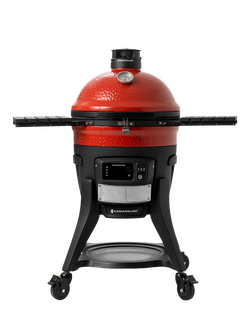 Kamado Joe Classic Joe WiFi Konnected Charcoal BBQ & Smoker with Cart & Cover Bundle - view 2, Red