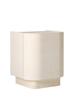 West Elm Solstice Painted Raffia 1 Door Bedside Table, Whitewash, Whitewash