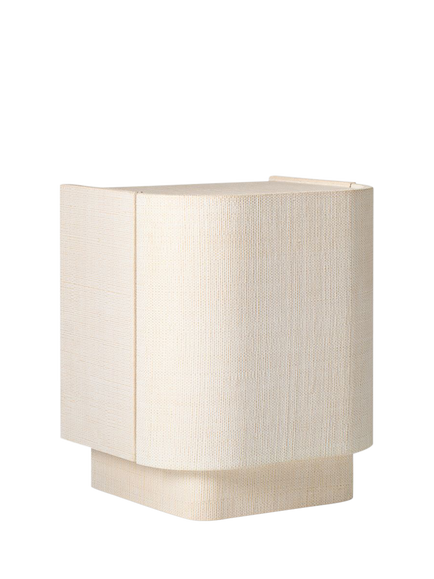 West Elm Solstice Painted Raffia 1 Door Bedside Table, Whitewash, Whitewash