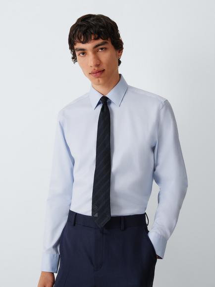 John Lewis Boxed Grenadine Silk Tie, Navy - view 2, Navy