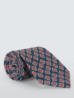John Lewis Bold Floral Pattern Silk Tie, Blue Multi