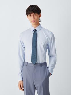 John Lewis Small Geometric Silk Tie, Blue - view 2, Blue