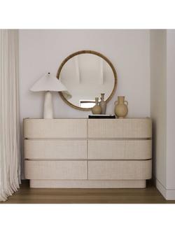 West Elm Solstice Painted Raffia 6 Drawer Chest, Whitewash - view 2, Whitewash