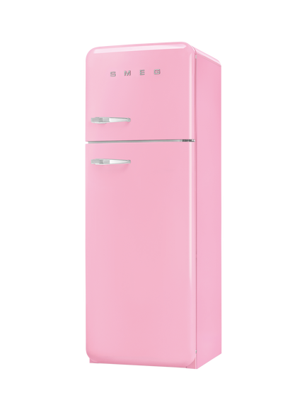 Smeg FAB30RPK6UK Freestanding 80/20 Fridge Freezer, Pink - view 2, Pink