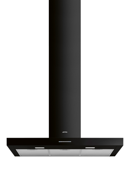 Smeg KBT900BL 90cm Chimney Cooker Hood, Black, Black