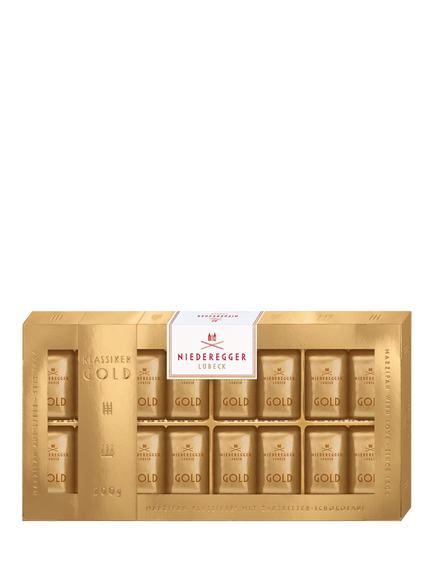 Niederegger Classic Gold Dark Chocolate Marzipan Praline Selection, 200g, Multi