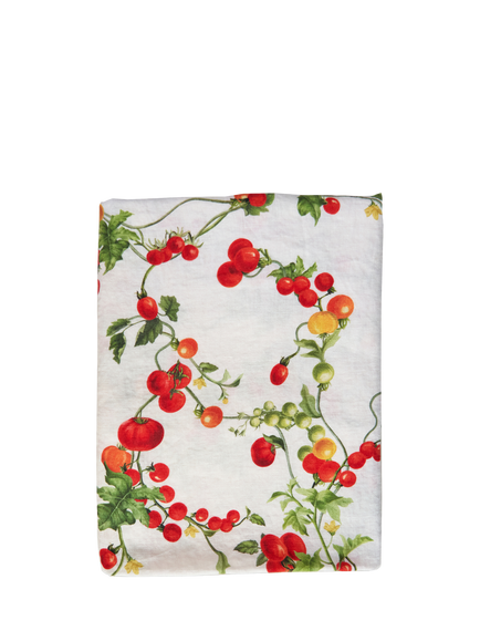 By Hope Pomodoro Linen Tablecloth, 250 x 143cm, Red/Multi, Red Multi