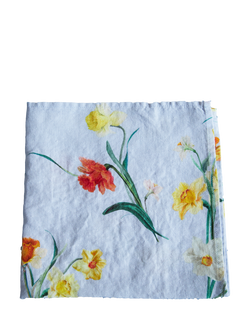 By Hope Daffodil Linen Napkin, Blue/Multi, Blue Stripe Multi