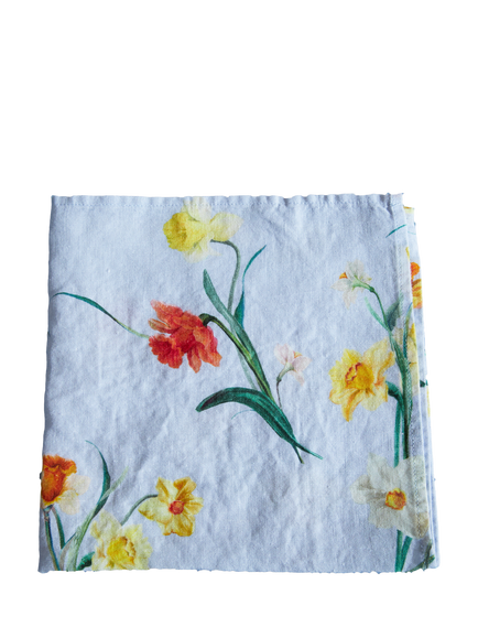 By Hope Daffodil Linen Napkin, Blue/Multi, Blue Stripe Multi
