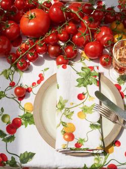 By Hope Pomodoro Linen Napkin, Red/Multi - view 2, Red Multi