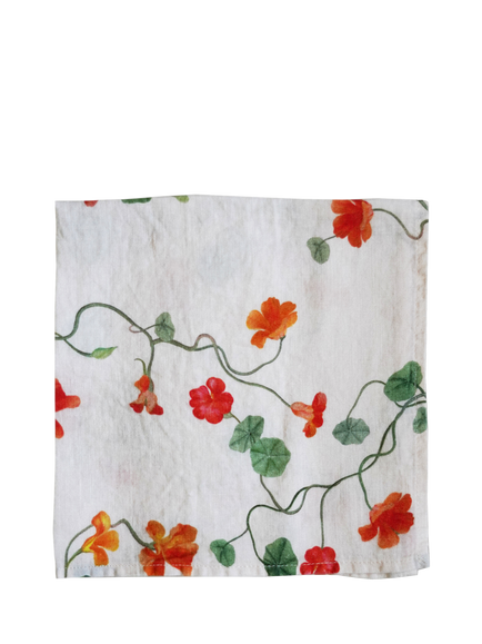 By Hope Summer Climber Nasturtium Linen Napkin, Multi, Multi