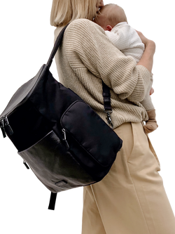 Storksak Alyssa Changing Bag, Black/Gunmetal - view 2, Black & Gunmetal