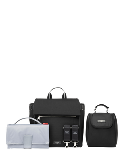 Storksak St James Scuba Changing Bag, Black/Silver - view 2, Black/Silver