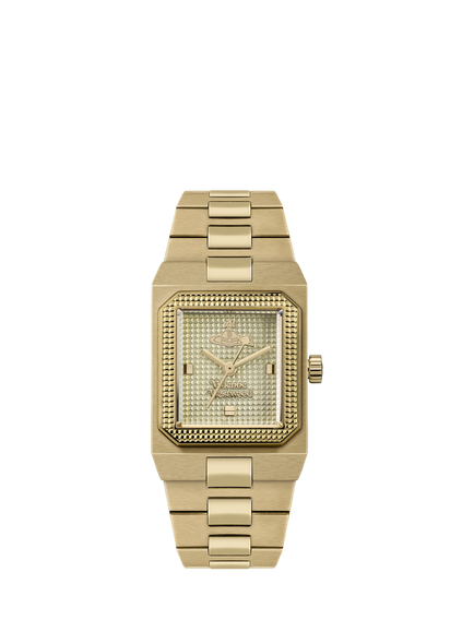Vivienne Westwood VV333LOLGD Women's Brunswick Rectangular Bracelet Strap Watch, Gold, Light Olive