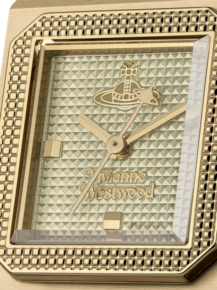 Vivienne Westwood VV333LOLGD Women's Brunswick Rectangular Bracelet Strap Watch, Gold - view 2, Light Olive