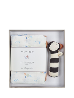 Avery Row Rattle & Care New Baby Git Set, Coastline, Coastline
