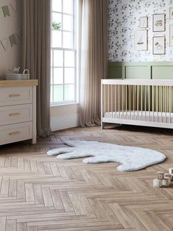 Silver Cross Seville Cotbed and 3 Drawer Dresser Set, Cashmere/Oak with Carmel Nursing Chair, Almond - view 2, Brown