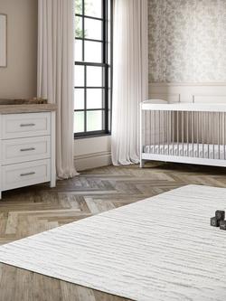 Silver Cross Valencia Cotbed and Dresser, Ash White with Carmel Nursing Chair, Almond - view 2, Brown