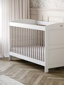 Silver Cross Valencia Cotbed, Dresser & Wardrobe, Ash White with Carmel Nursing Chair, Almond - view 2, Brown