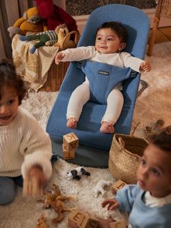 BabyBjörn Bliss Woven Baby Bouncer, Blue - view 2, Blue
