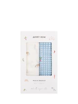 Avery Row Muslin Cotton Swaddle, Pack of 2, Little Farm, Little Farm