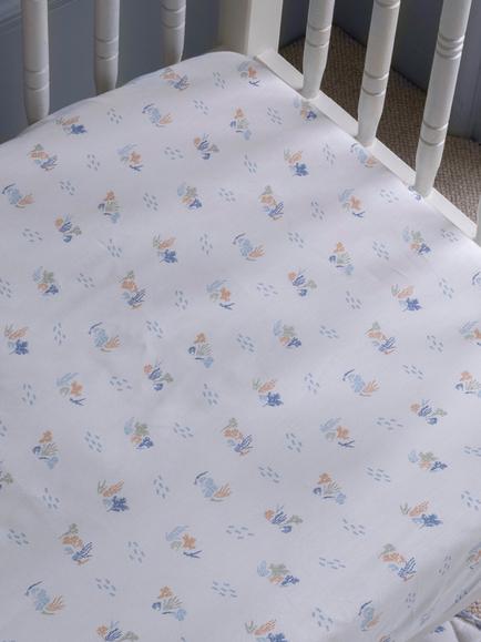 Avery Row Cotbed Fitted Sheet, Coastline - view 2, Coastline