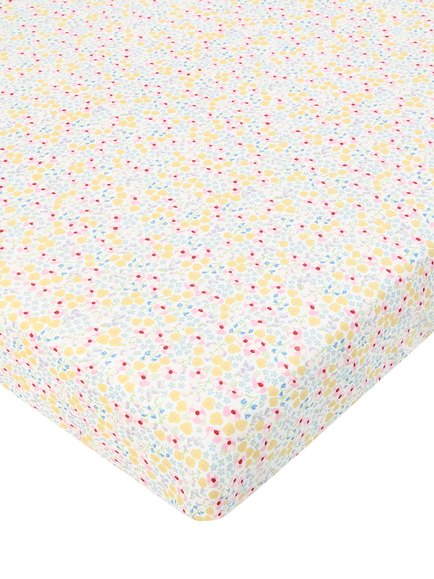 Avery Row Cotbed Fitted Sheet, Wildflower Garden, Wildflower Garden