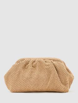 Reiss Georgia Textured Woven Chain Strap Evening Bag, Natural, Natural