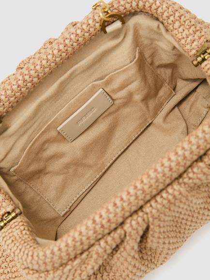 Reiss Georgia Textured Woven Chain Strap Evening Bag, Natural - view 2, Natural