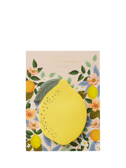 Rifle Paper Co. Lemon Sticky Notes, Yellow, Yellow