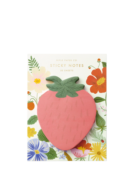Rifle Paper Co. Strawberry Sticky Notes, Red, Red