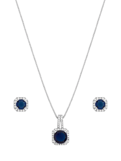 Jon Richard Cubic Zirconia Square Drop Jewellery Set, Silver, Silver