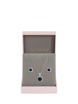 Jon Richard Cubic Zirconia Square Drop Jewellery Set, Silver - view 2, Silver