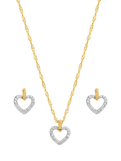 Jon Richard Two Tone Open Heart Jewellery Set, Two Tone