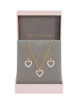 Jon Richard Two Tone Open Heart Jewellery Set - view 2, Two Tone