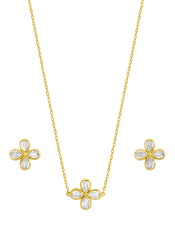 Jon Richard Crystal Flower Bridal Jewellery Set, Gold, Gold