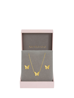 Jon Richard Diamond Cut Butterfly Jewellery Set, Gold, Gold