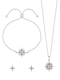 Jon Richard Diamond Cut Star Trio Jewellery Set, Silver, Silver