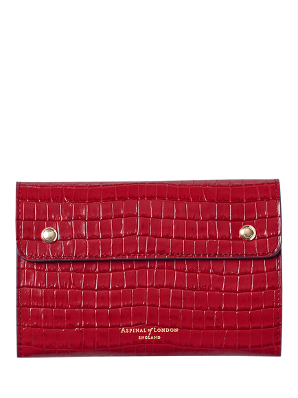 Aspinal of London Leather Jewellery Roll, Red, Red