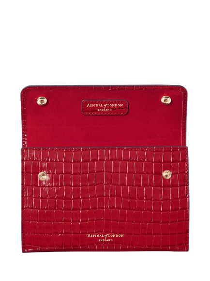 Aspinal of London Leather Jewellery Roll, Red - view 2, Red