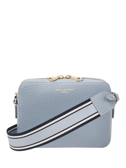 Aspinal of London Leather Camera Crossbody Bag, Sky Blue, Sky Blue