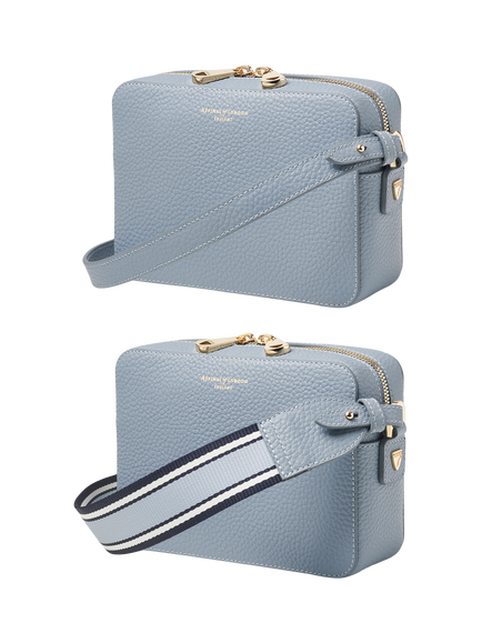 Aspinal of London Leather Camera Crossbody Bag, Sky Blue - view 2, Sky Blue