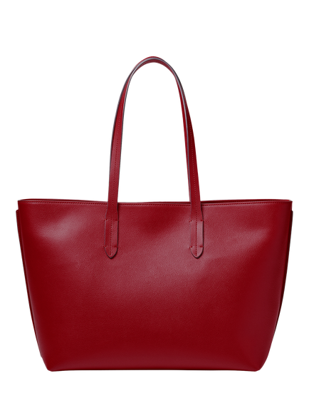 Aspinal of London Zipped East West Leather Tote Bag, Cherry - view 2, Cherry