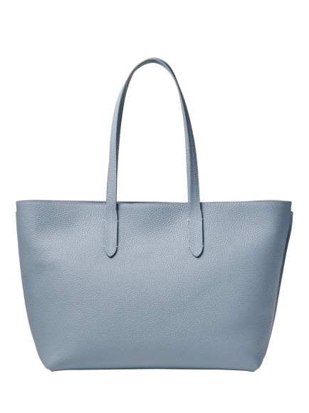 Aspinal of London Zipped East West Leather Tote Bag - view 2, Sky Blue
