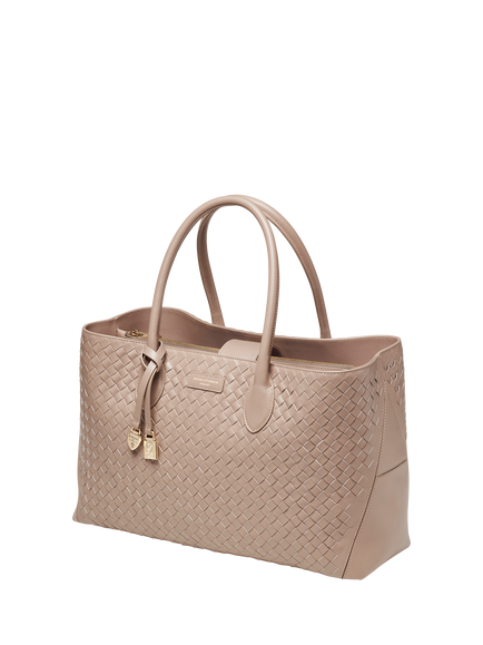 Aspinal of London London Woven Leather Tote Bag, Moleskin - view 2, Moleskin