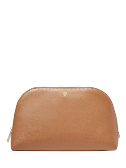 Aspinal of London Classic Leather Toiletry Bag, Caramel
