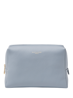 Aspinal of London Leather Toiletry Bag, Sky Blue, Sky Blue