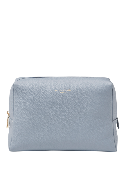 Aspinal of London Leather Toiletry Bag, Sky Blue, Sky Blue