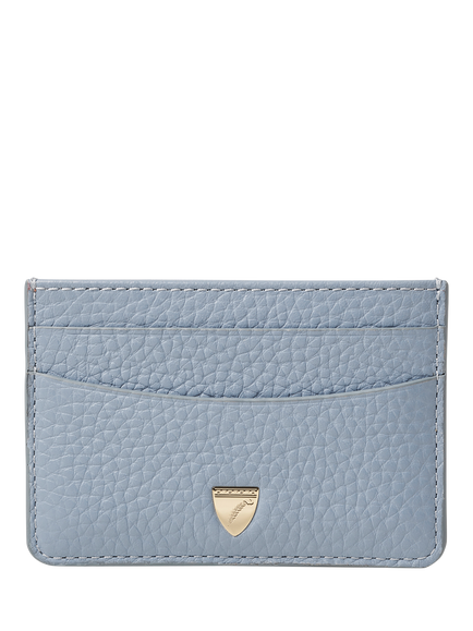 Aspinal of London Pebble Leather Slim Credit Card Case, Sky Blue